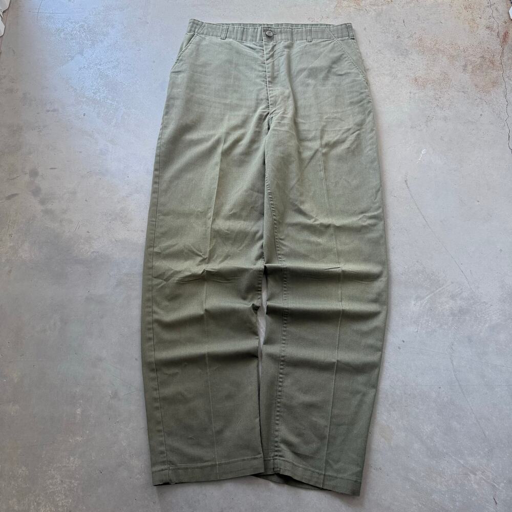 Vintage 80’s OG-507 Military Fatigue Olive Green Field Trouser Pants Size 34x32